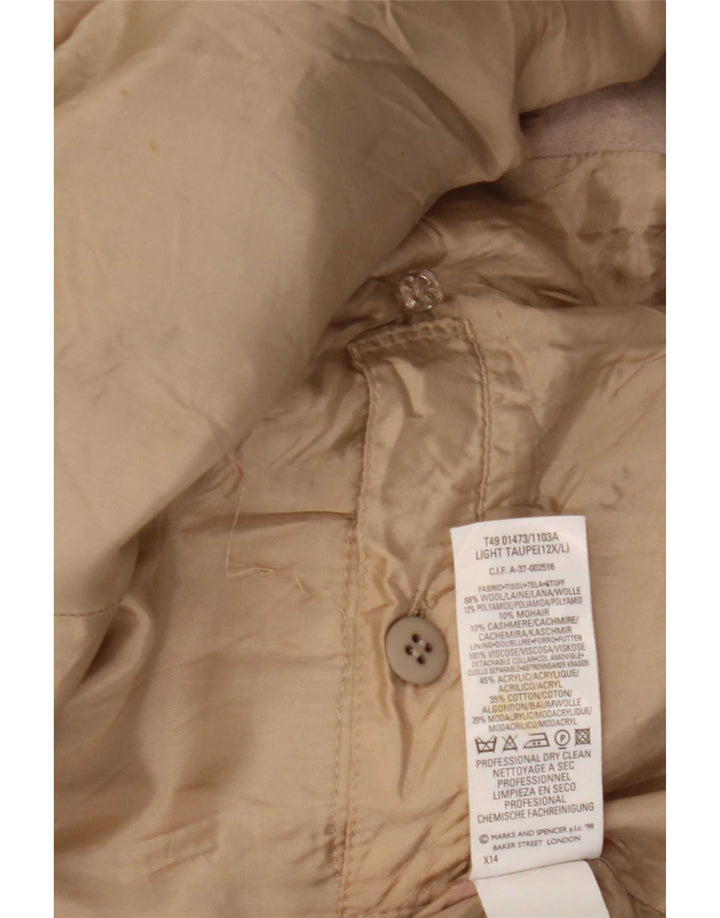 Marks & Spencer Manteau croisé pour femme UK 12 Laine beige moyen