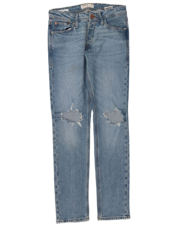 Jack & Jones Jean Slim GLENN Effet Déchiré W30 L32 Homme Bleu Coton