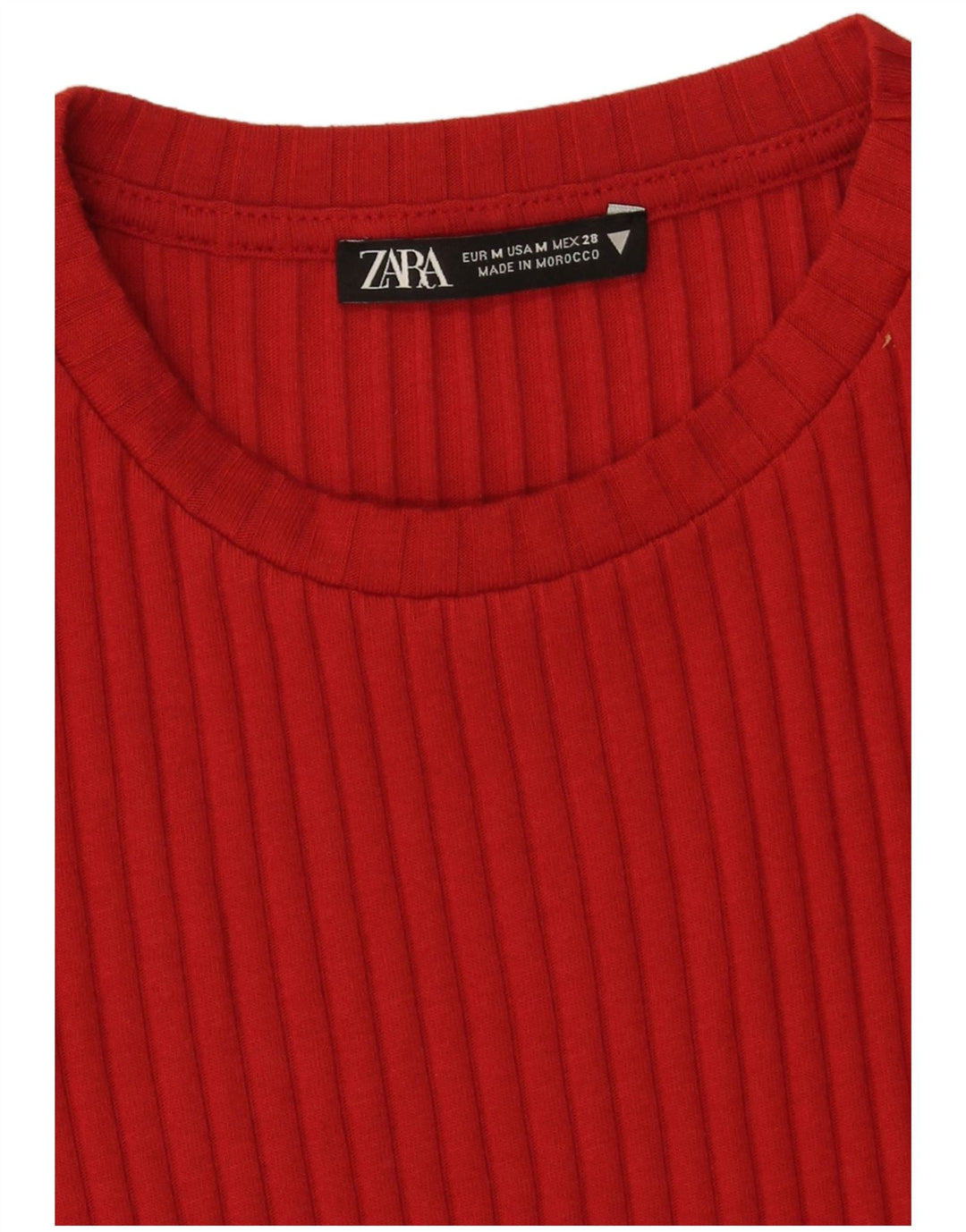 Zara Robe moulante en tricot pour femme UK 12 Rouge moyen