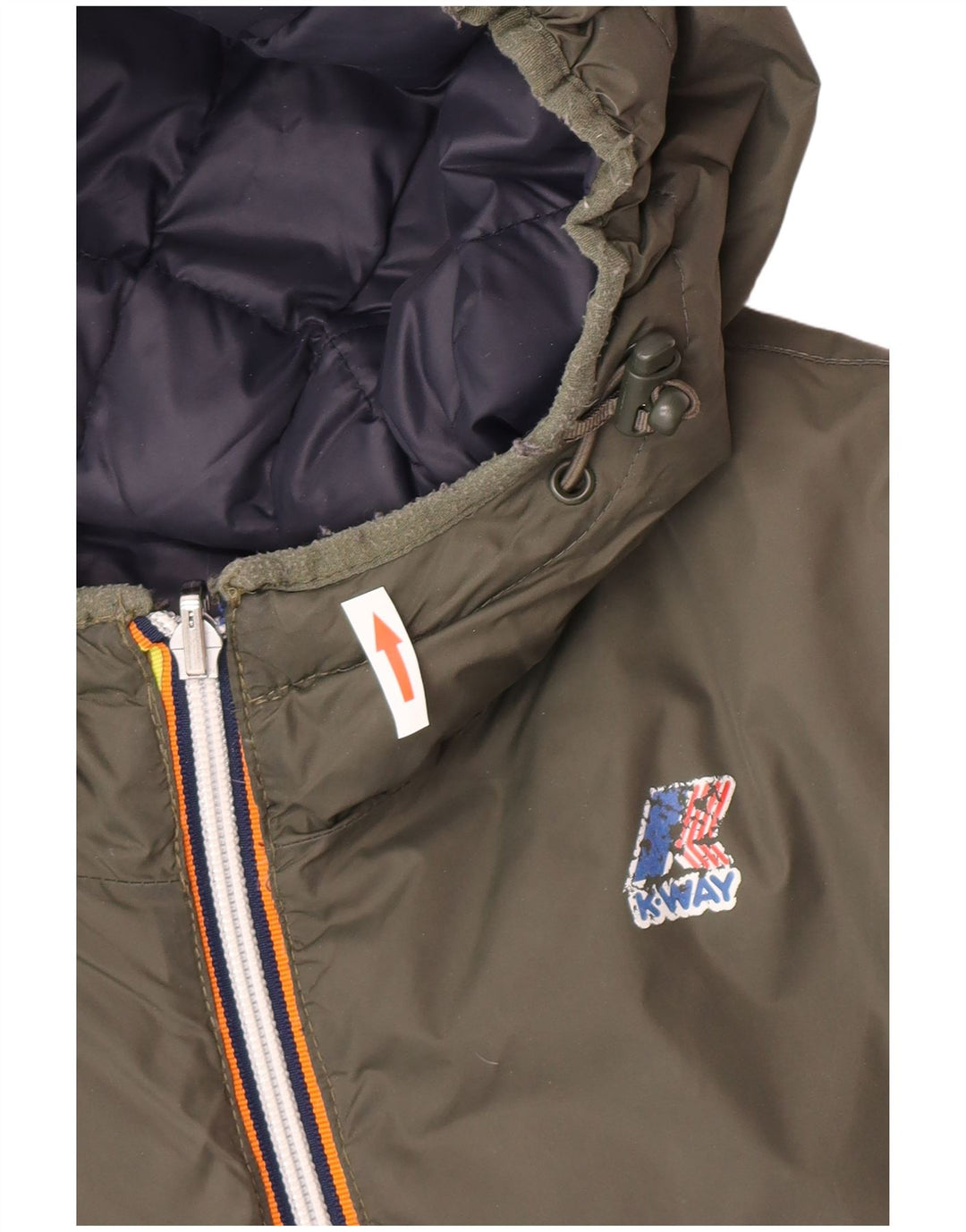 K-Way Veste matelassée réversible à capuche pour homme UK 38 Vert moyen Polyamide