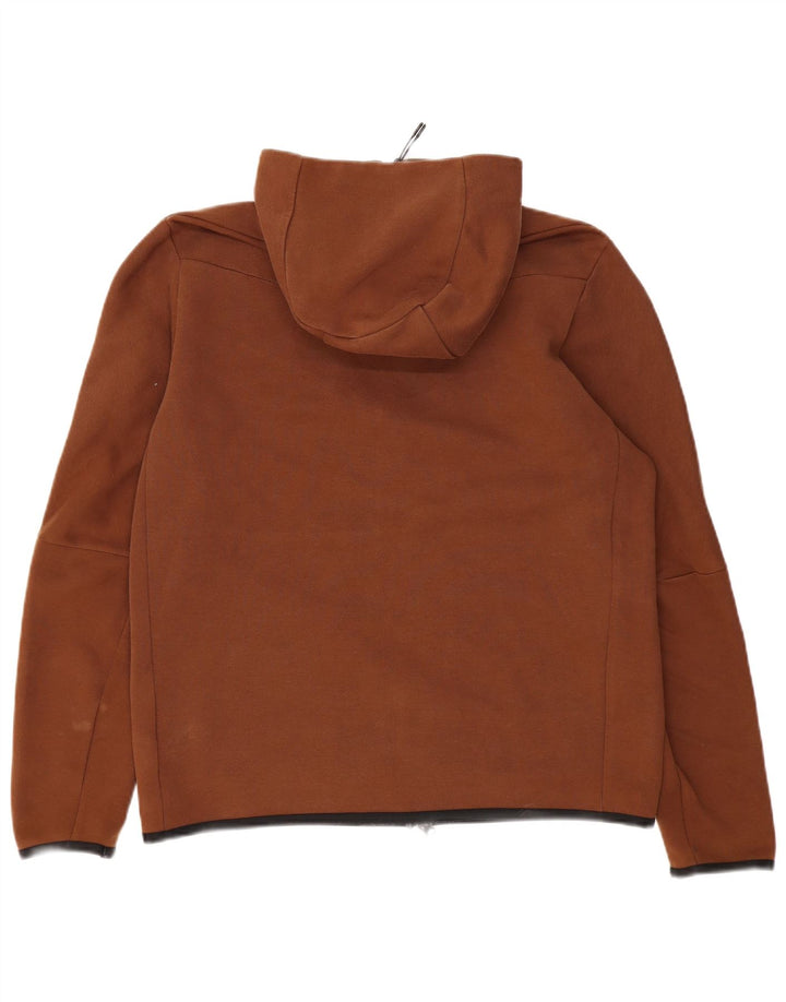 Nike Pull à capuche zippé pour homme Grand coton marron