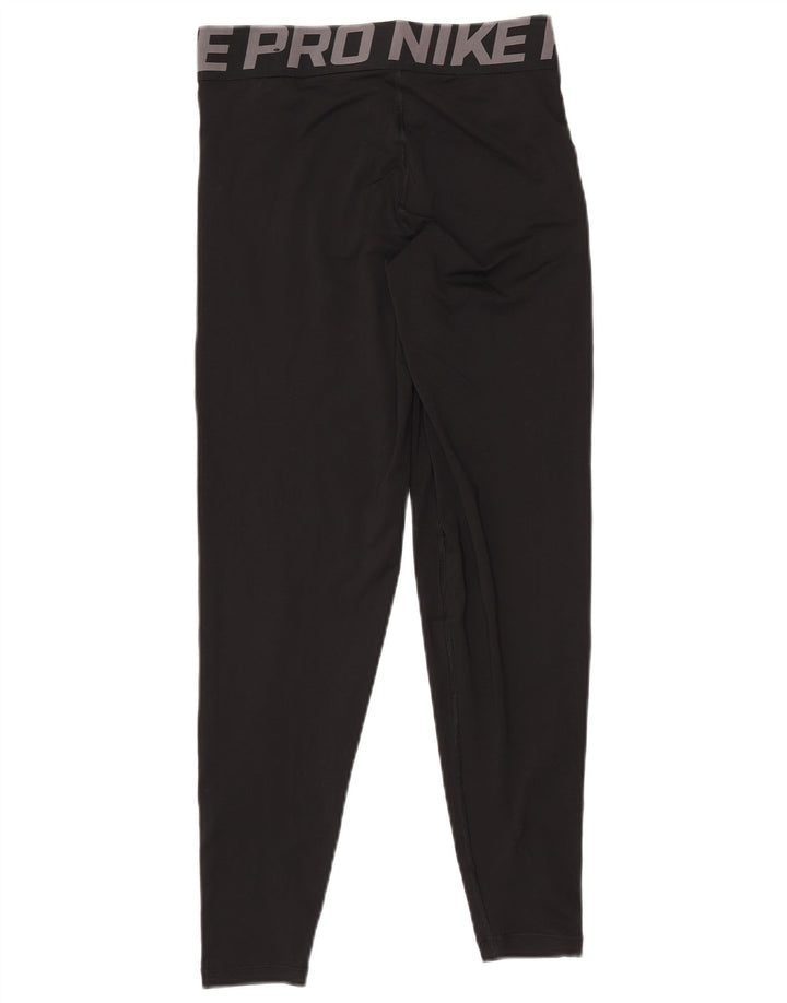 NIKE Femmes Dri Fit Graphic Leggings UK 10 Petit Noir Polyester