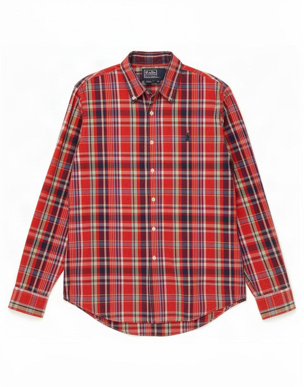 Polo Ralph Lauren Chemise sur mesure pour homme en coton à carreaux rouge moyen
