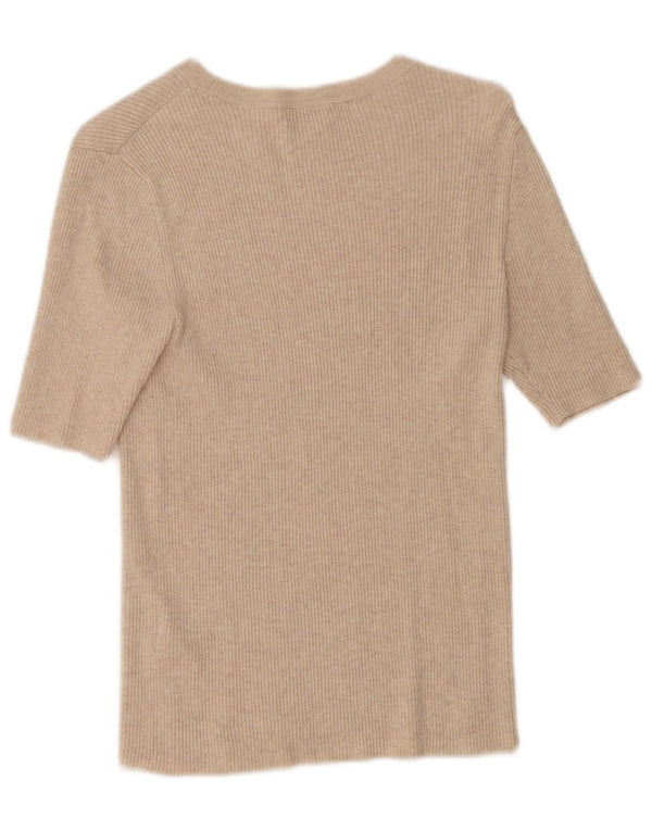 Marks & Spencer T-Shirt Femme UK 12 Beige Moyen Viscose