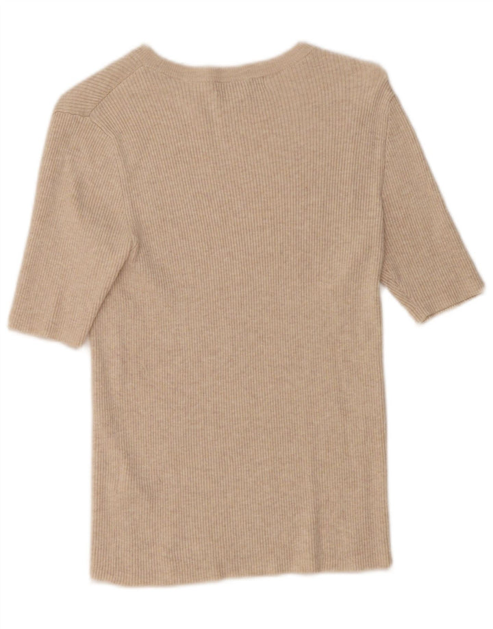 Marks & Spencer T-Shirt Femme UK 12 Beige Moyen Viscose