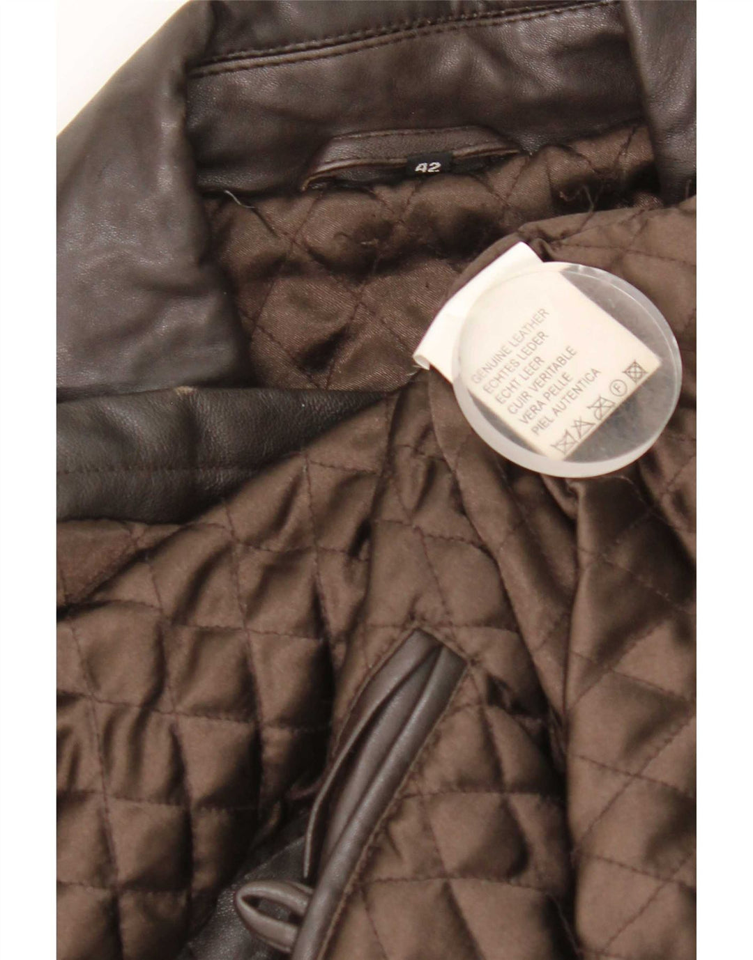Maddox Manteau en cuir coupe ample pour femme EU 42 Large Marron