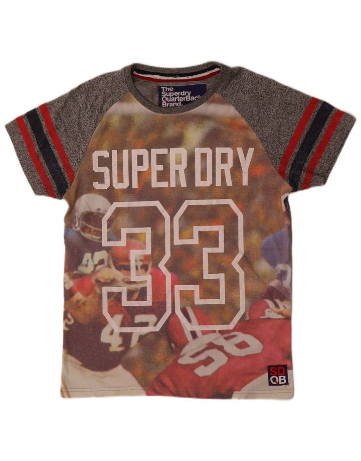 Superdry T-Shirt Graphique Homme Gris Moyen Coton
