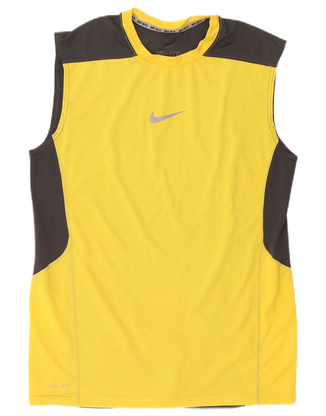 Nike Hommes Dri Fit Débardeur Petit Jaune Colorblock Polyester