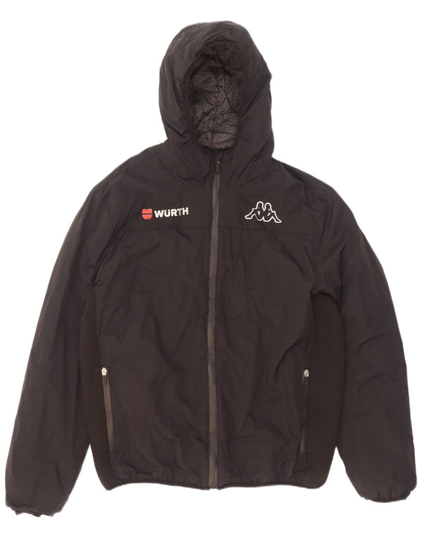 Kappa Veste matelassée à capuche pour homme UK 44 2XL Noir Polyamide