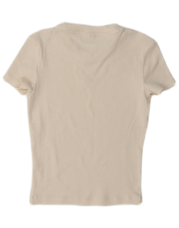 Puma T-shirt court graphique pour femme UK 10 Small Blanc cassé