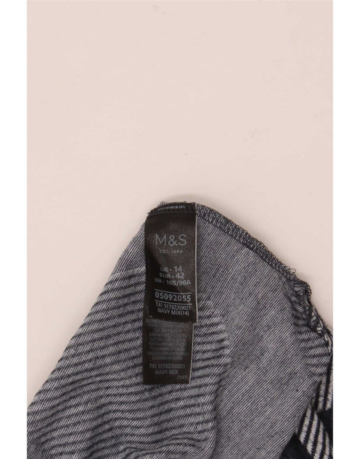 Marks & Spencer Haut à manches 3/4 pour femme UK 14 Grand pois bleu marine
