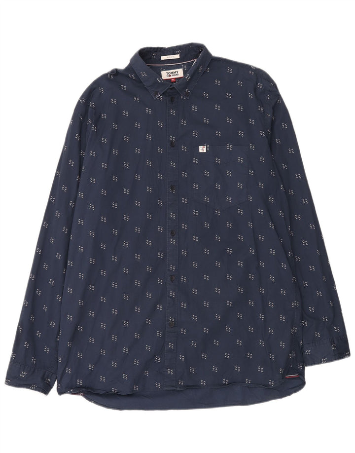 Tommy Hilfiger Chemise à motif abstrait XL bleu marine en coton pour homme