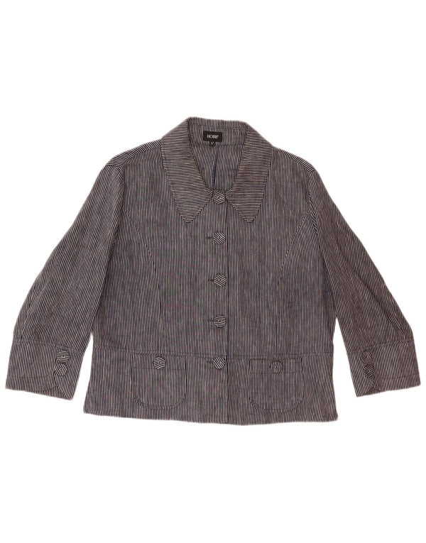 Hobbs Veste blazer à 5 boutons pour femme UK 12 Bleu marine moyen à fines rayures