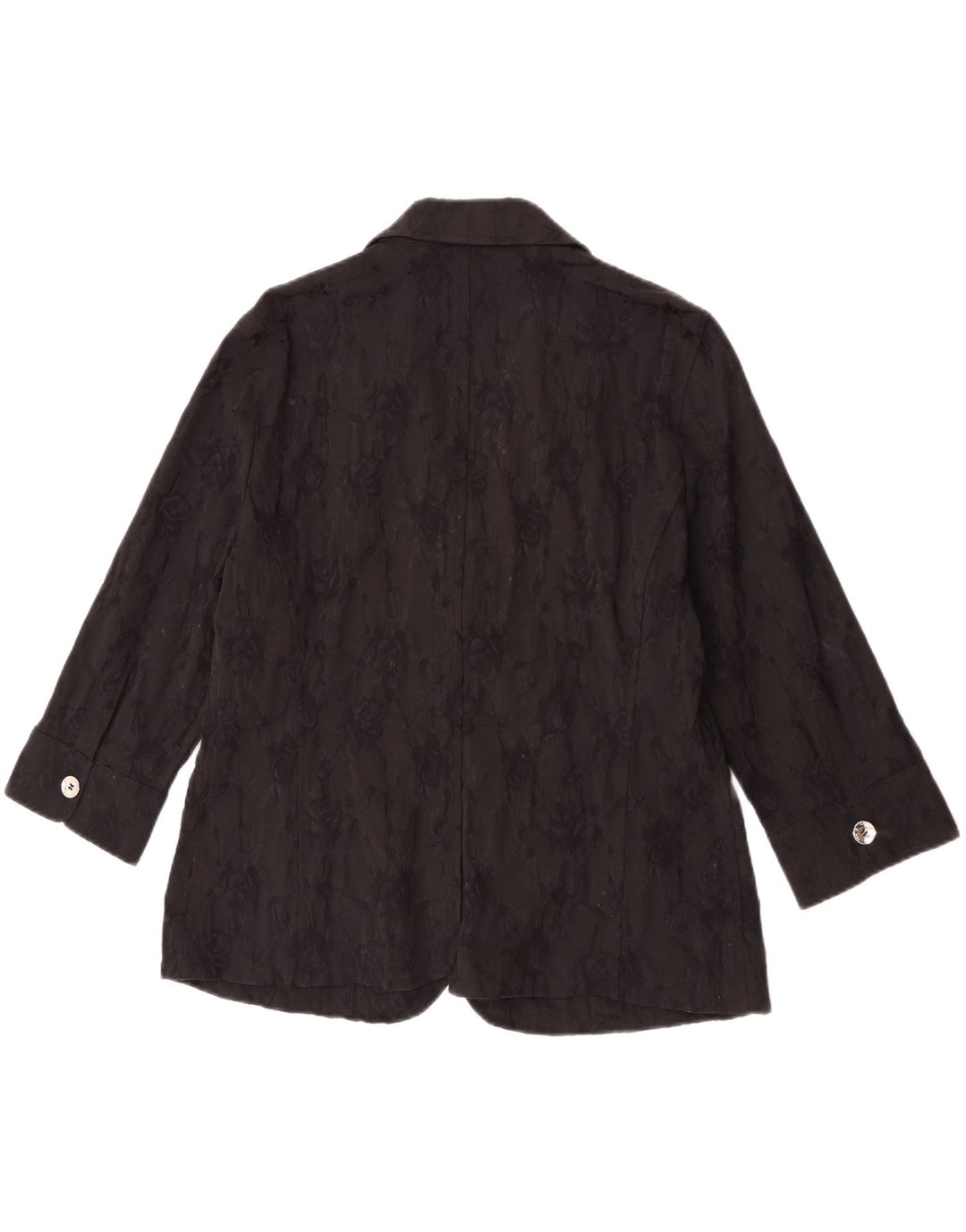 Perte by Krizia Veste blazer à 2 boutons pour femme Taille 25 Grand Noir Floral