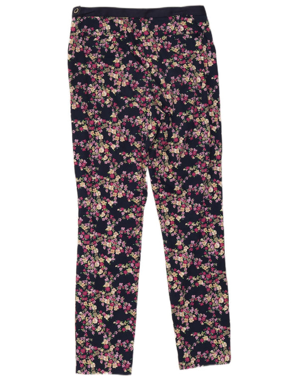 Laura Ashley Pantalon décontracté pour femme UK 10 Small W30 L28 Bleu marine Floral