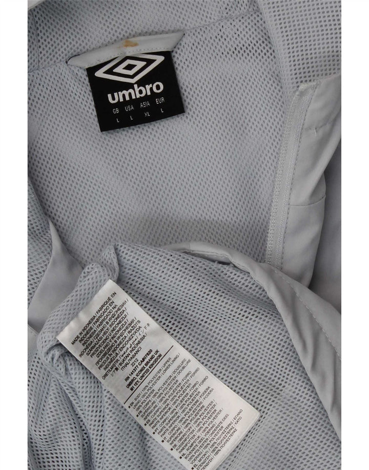 Umbro Veste de pluie à capuche graphique pour homme UK 40 Large Gris Polyester