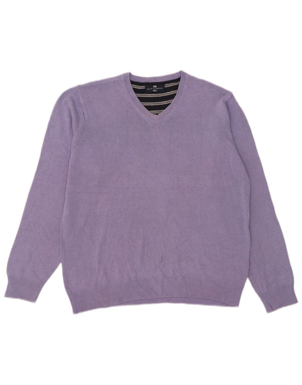 Marks & Spencer Pull Blue Harbor Col V Homme Violet Moyen