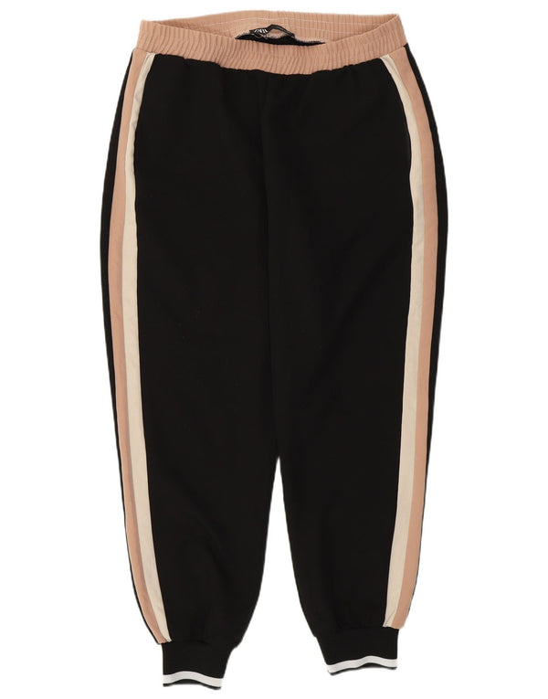 Zara Pantalon de survêtement pour femme Joggers UK 14 Large Noir Colourblock