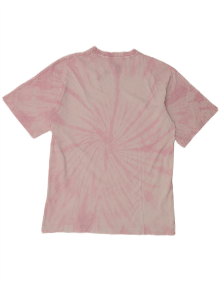 Pull & Bear T-shirt graphique pour homme en coton tie-dye rose petit