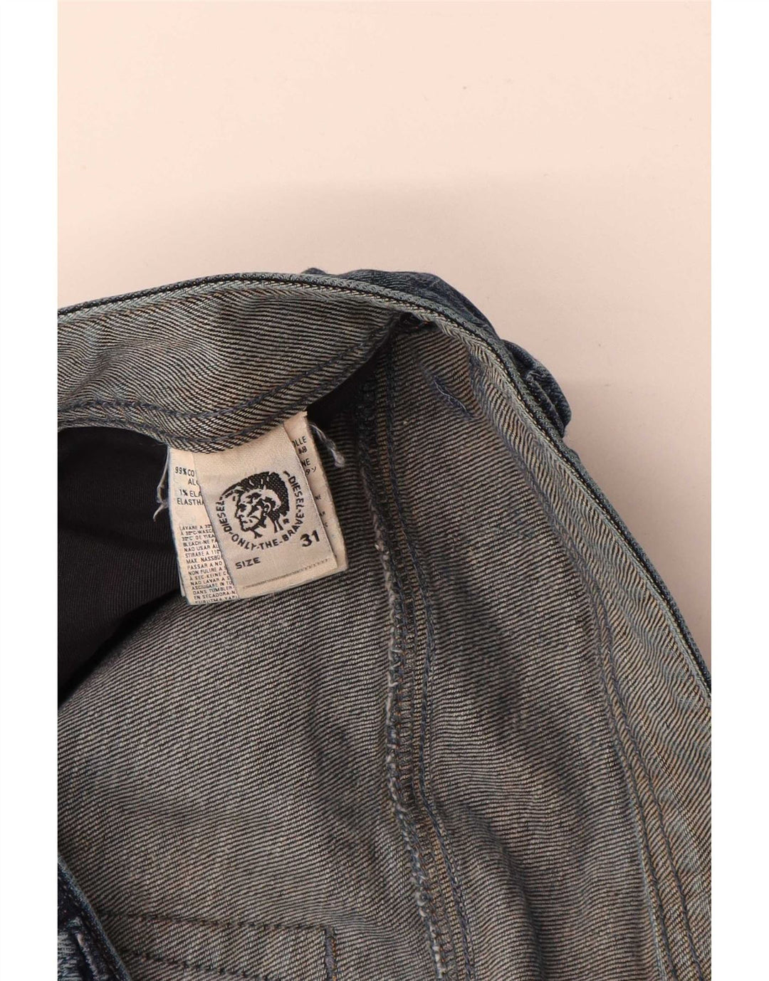 Diesel Jean droit vieilli W31 L32 en coton bleu pour homme