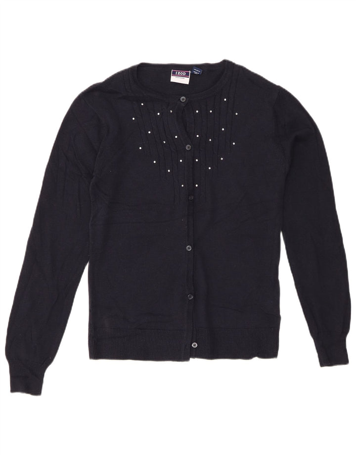 IZOD Pull Cardigan Fille 15-16 ans XL Bleu Marine Coton