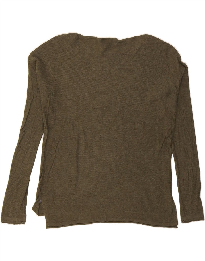 MOSSIMO Womens Oversized Boat Neck Jumper Sweater UK 6 XS Khaki Vintage Mossimo and Second-Hand Mossimo from Messina Hembry 