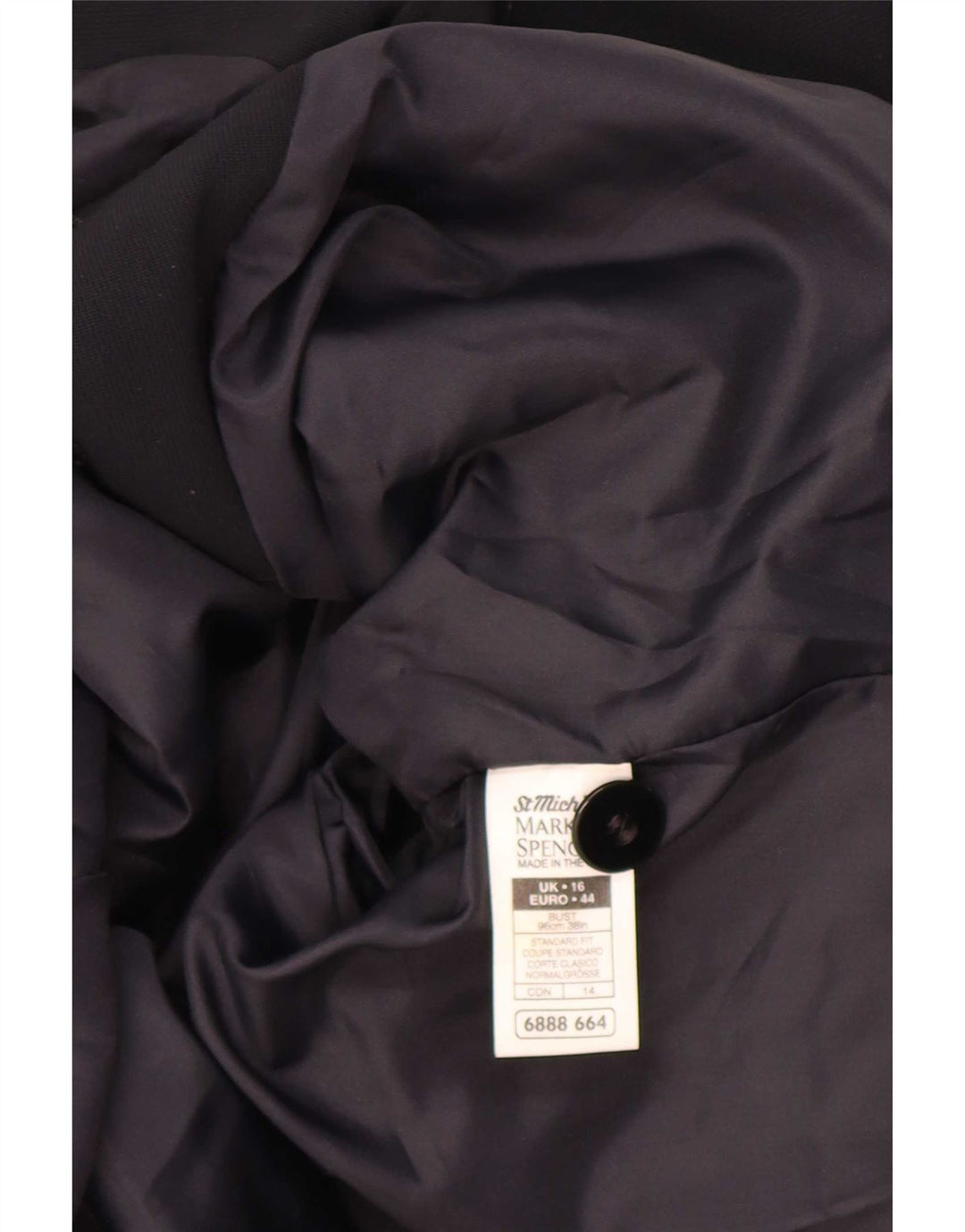 Marks & Spencer Veste blazer St. Michael 4 boutons pour femme UK 16 Large Noir