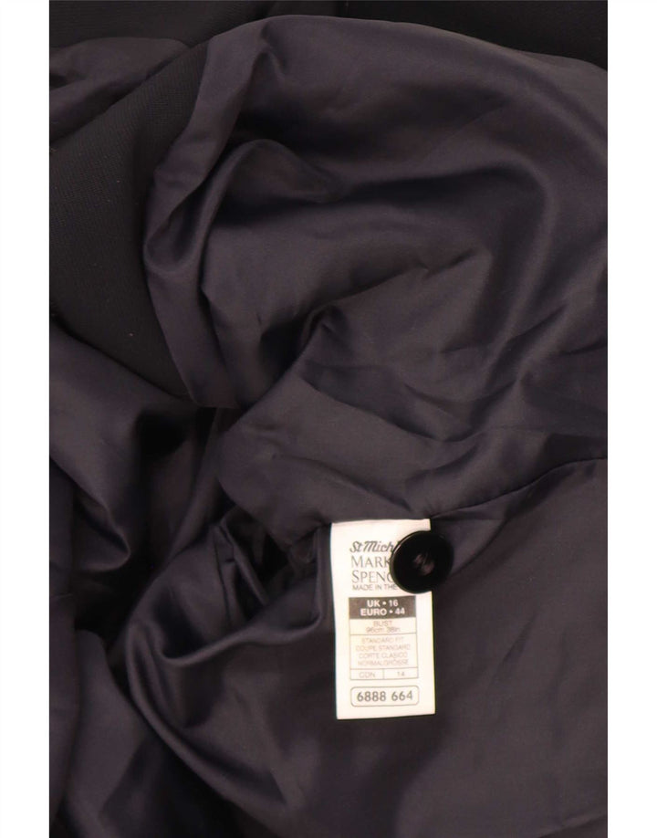 Marks & Spencer Veste blazer St. Michael 4 boutons pour femme UK 16 Large Noir