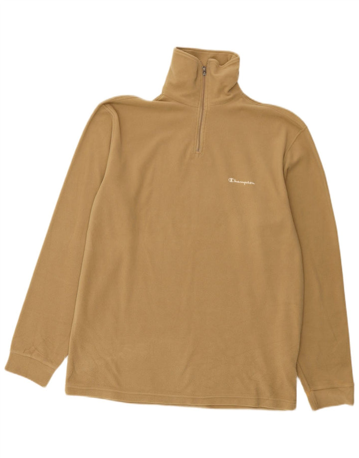 Champion Pull polaire à col zippé pour homme XL Beige Polyester