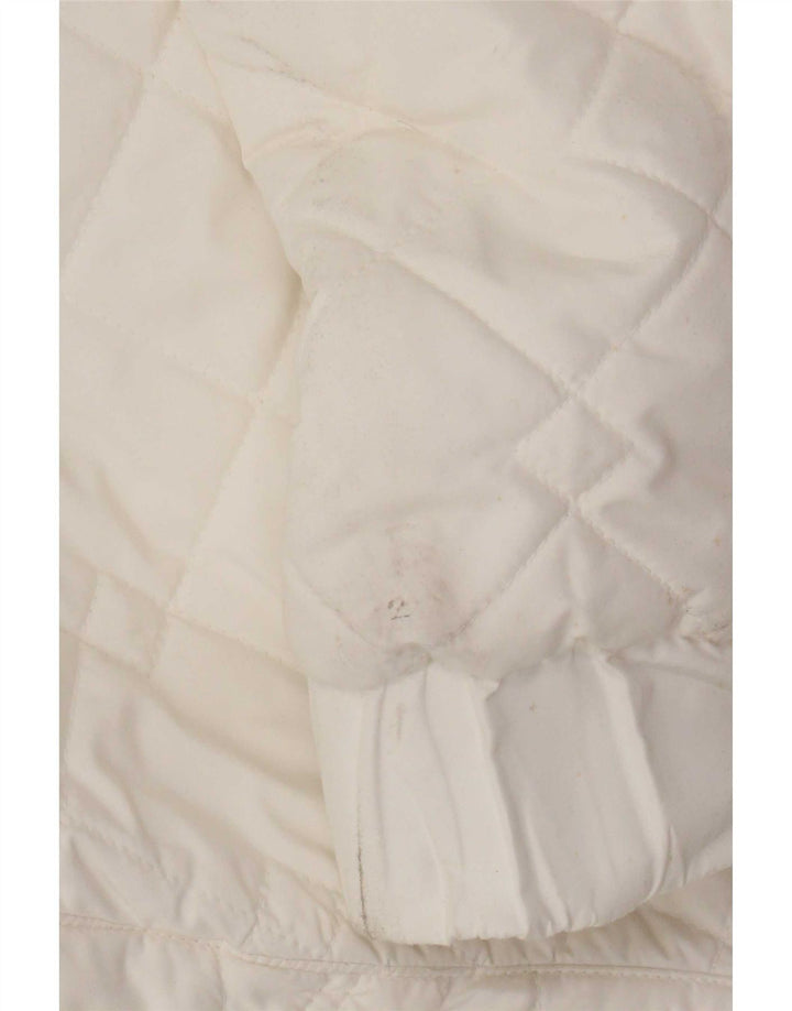 Adidas Veste matelassée pour femme UK 14 Polyester blanc moyen