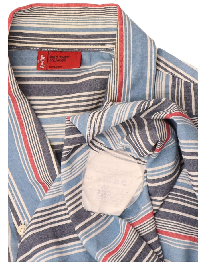 LEVI'S Chemise Homme XL Bleu Rayé Coton