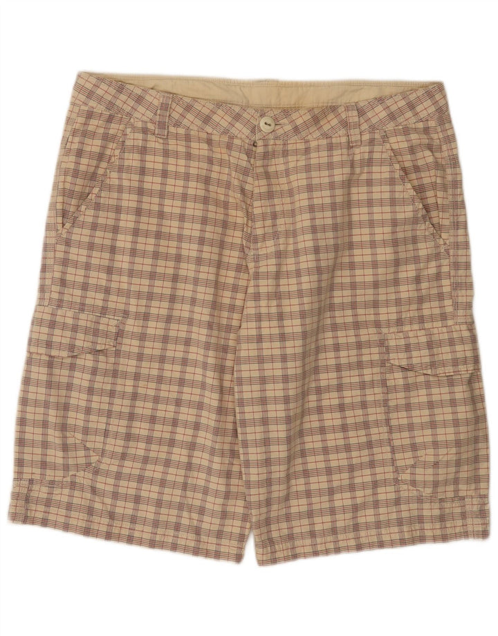 Invicta Short cargo pour homme IT 52 XL W36 Beige à carreaux en coton