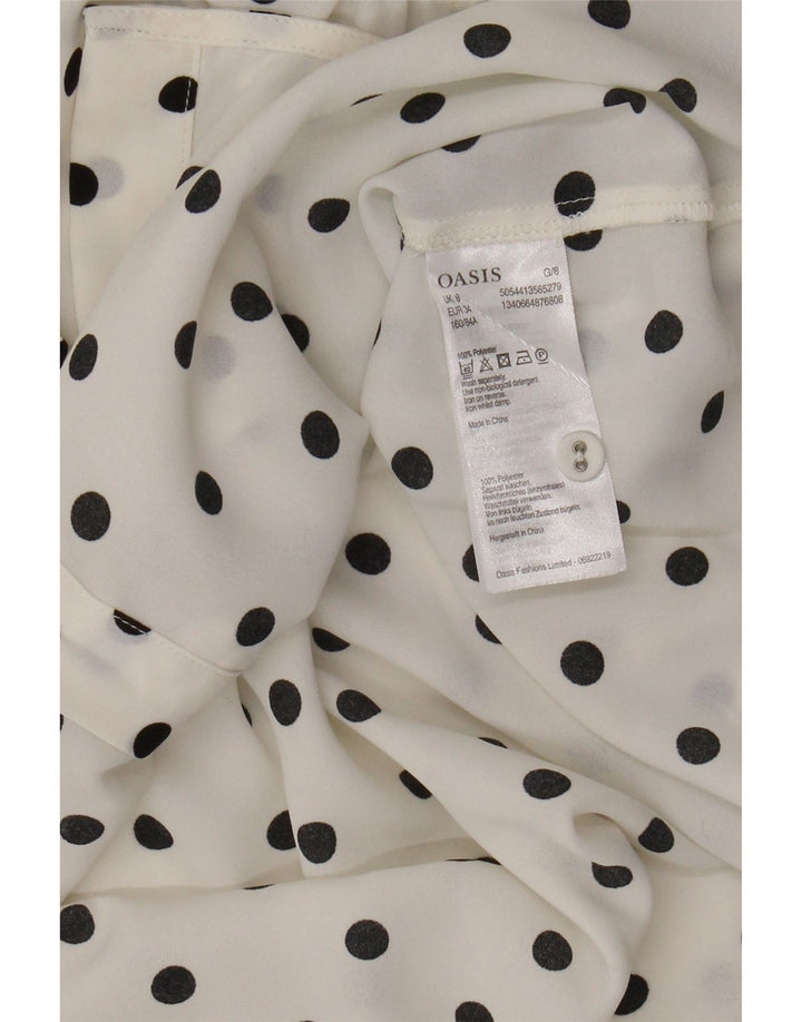 Oasis Chemisier sans manches pour femme UK 8 Petit pois blanc en polyester