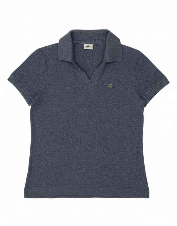 Lacoste Polo Femme Taille 40 Coton Moucheté Bleu Marine Moyen