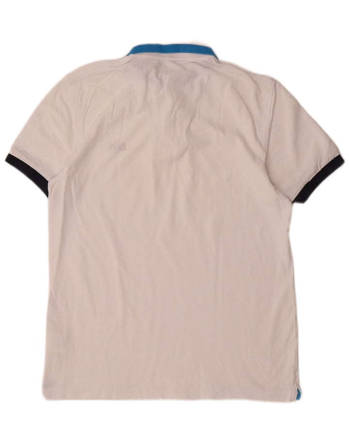 Sun68 Polo Homme Blanc Moyen Coton Colorblock