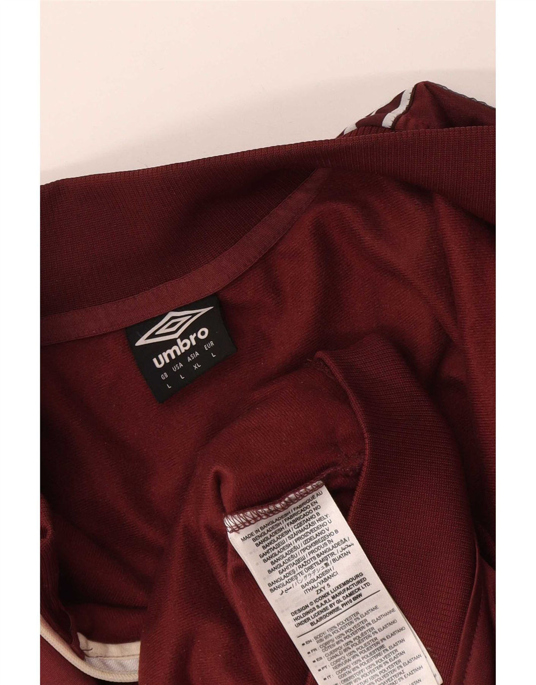 Umbro Veste de survêtement graphique pour femme UK 16 Large Bordeaux Polyester