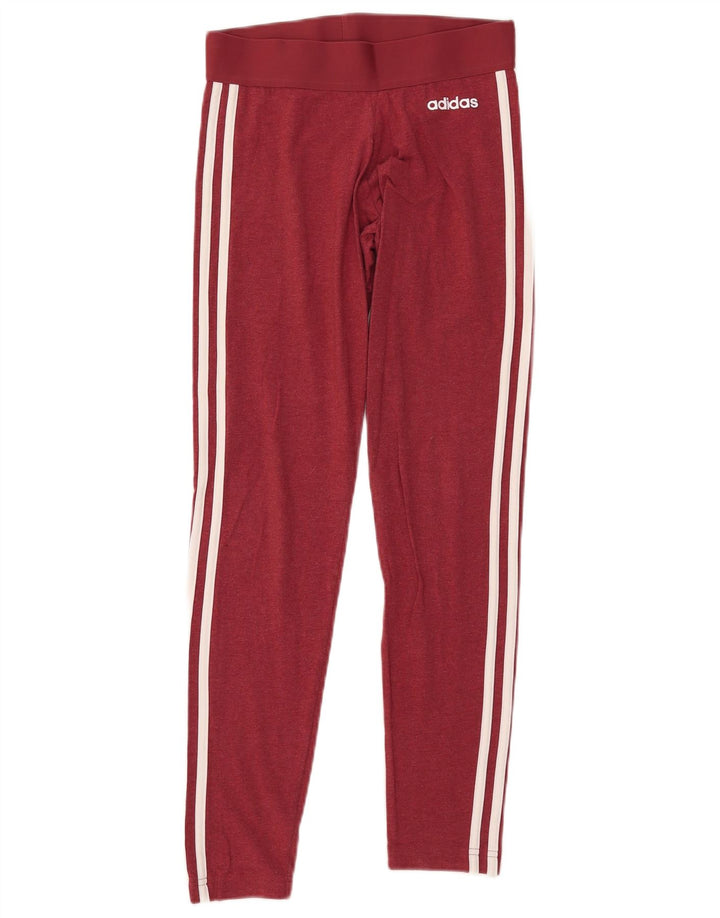 ADIDAS Leggings Femme UK 8/10 Petit Coton Bordeaux
