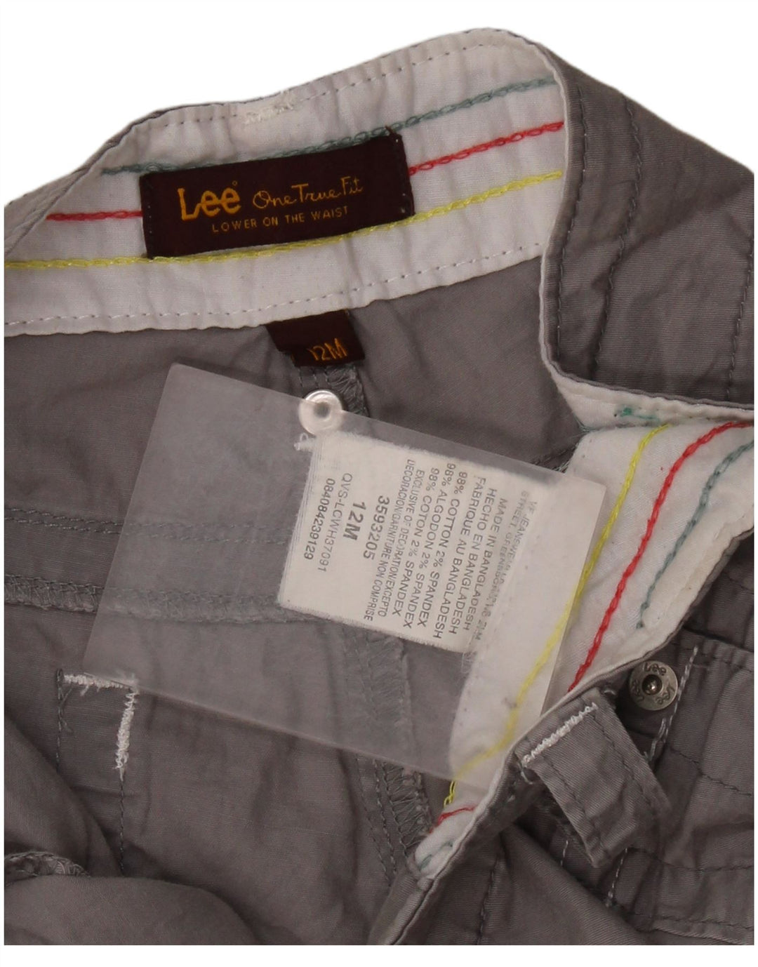 LEE Short décontracté pour femme US 12 Large W34 Gris Coton