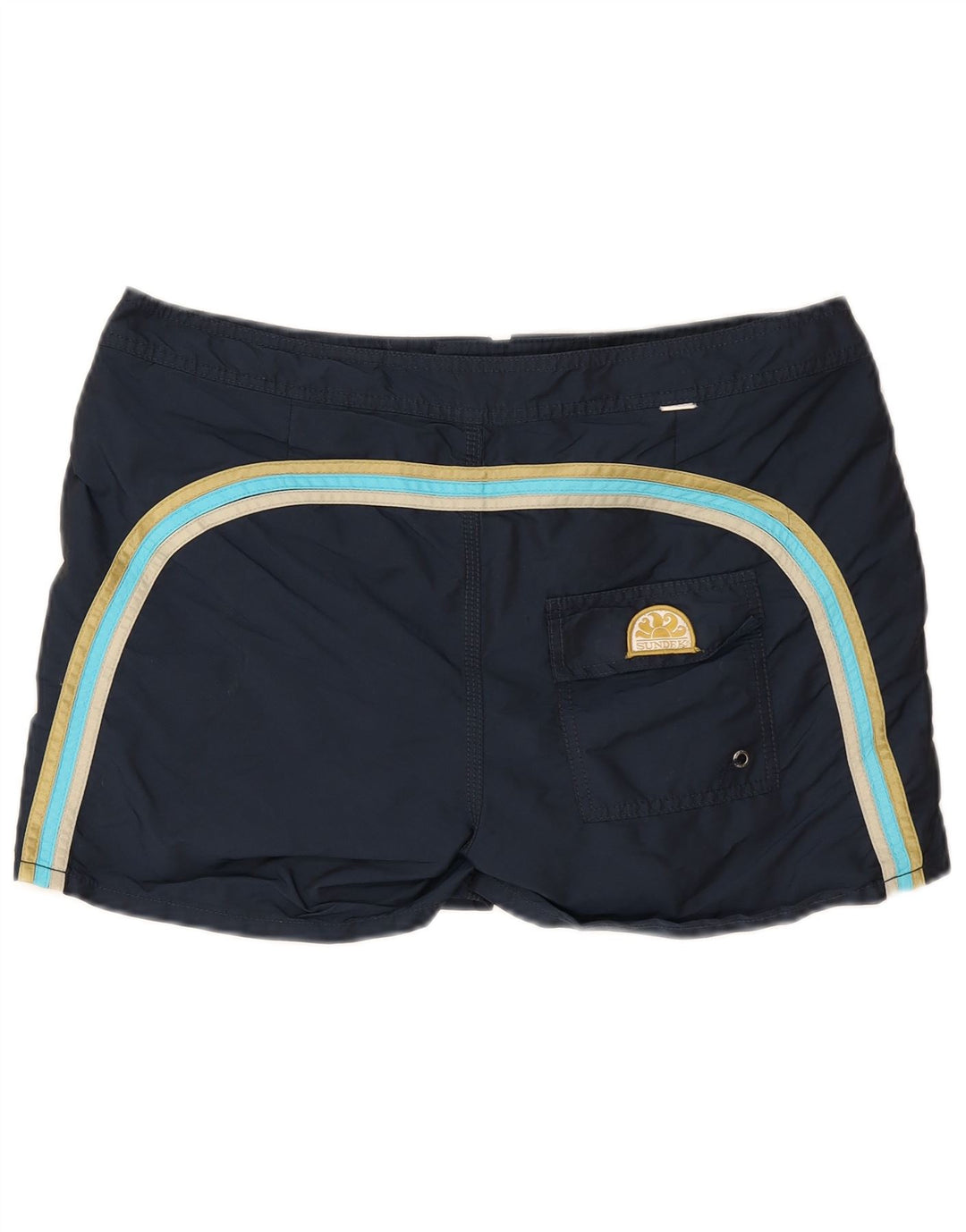 Sundek Short de Bain Homme Grand Polyester Rayé Bleu Marine