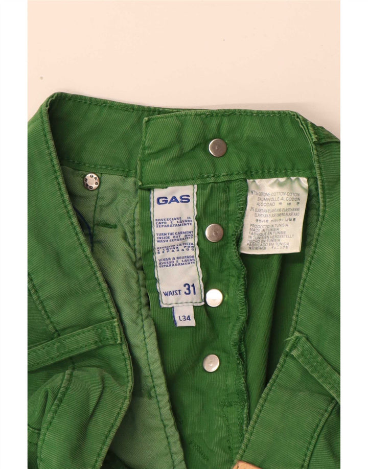 Gas Short décontracté pour homme W31 en coton vert moyen