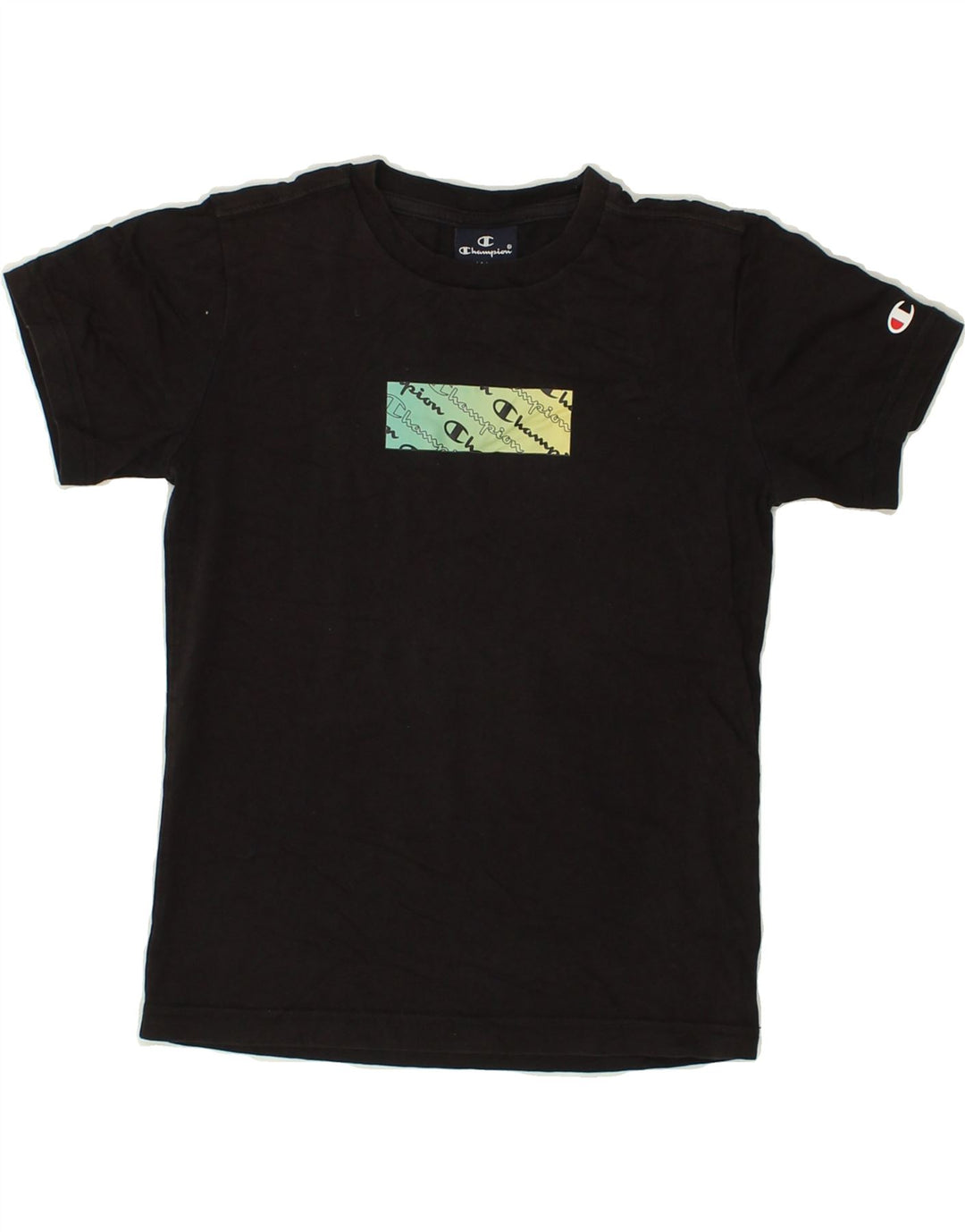 CHAMPION Boys Graphic T-Shirt Top 7-8 Years Small  Black | Vintage Champion | Thrift | Second-Hand Champion | Used Clothing | Messina Hembry 