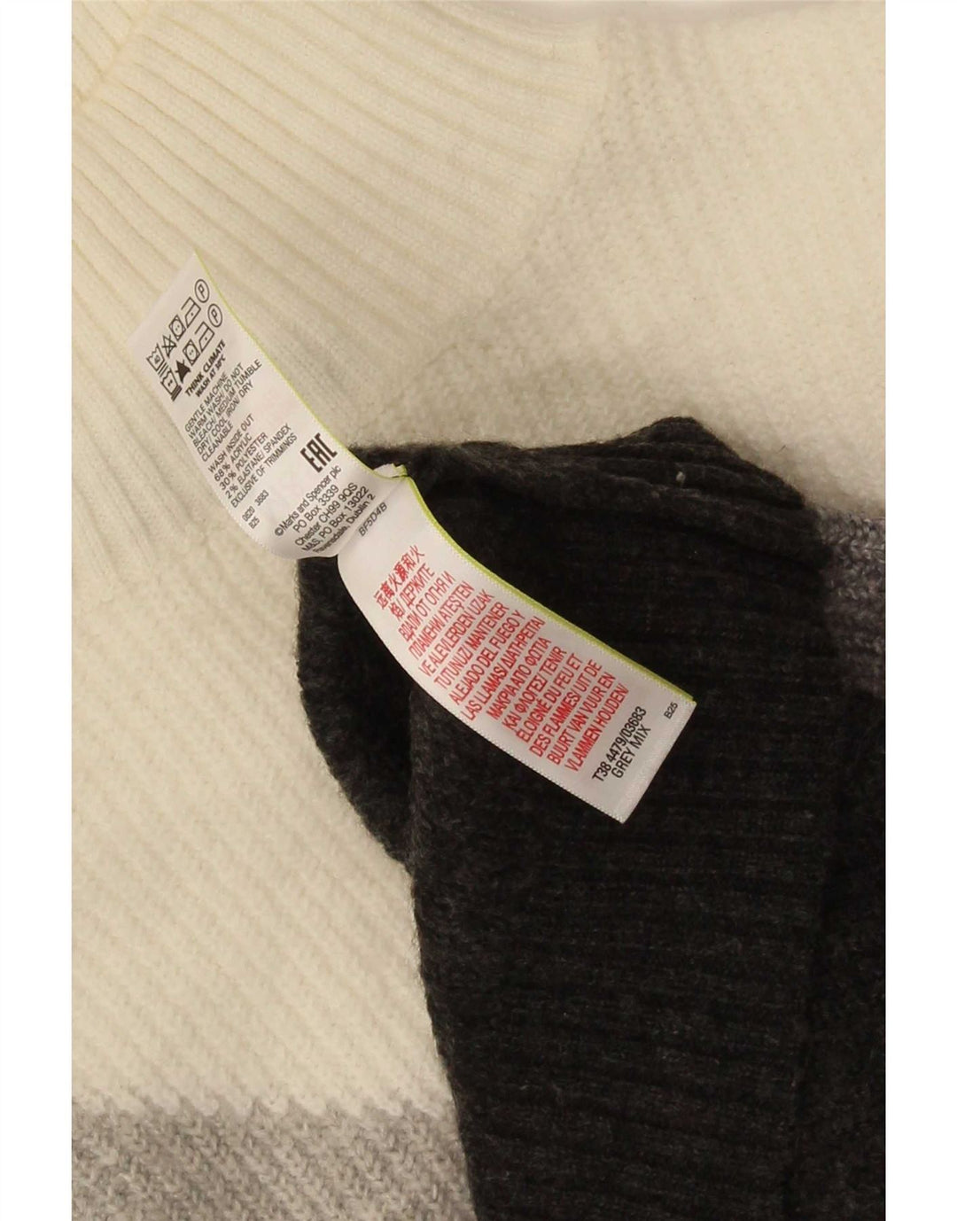 Marks & Spencer Pull col roulé pour femme UK 14 Large Gris