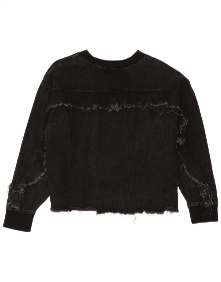 Zara Sweat-shirt pour femme UK 44 en coton noir moyen