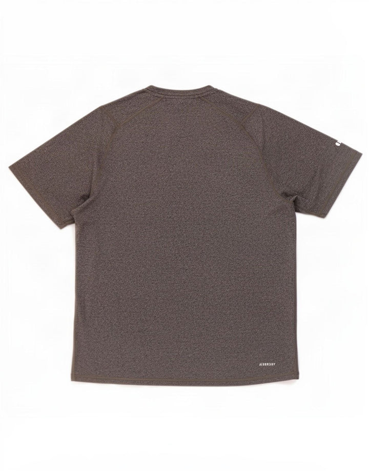 Adidas Homme Aeroready T-Shirt Top XL Gris Moucheté Polyester