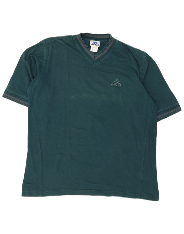 Adidas T-Shirt Homme Haut Grand Coton Rayé Vert