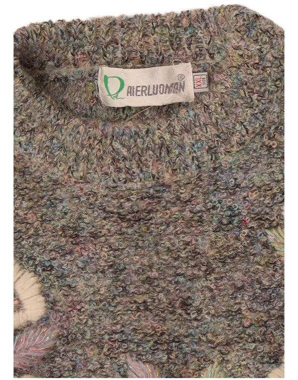 Aierluoman Pull à col rond pour femme UK 20 2XL Multicolore