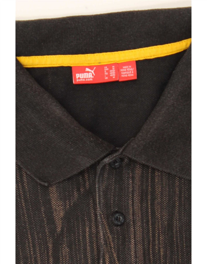 Puma Polo Homme Rayé Marron Moyen