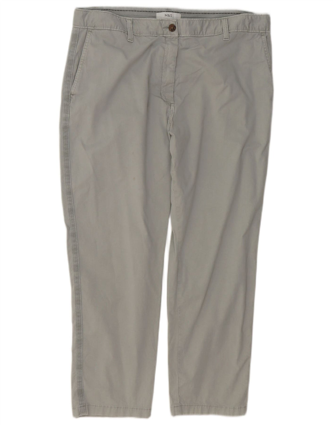 Marks & Spencer Pantalon court pour femme UK 16 Large W36 L26 Coton gris