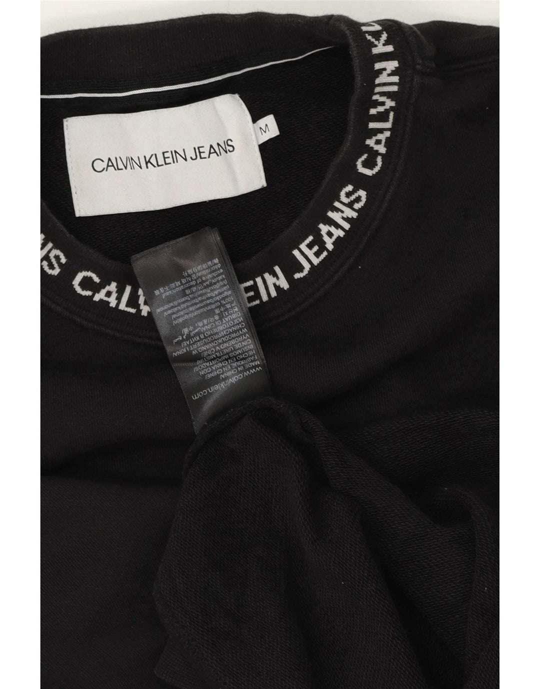 Calvin Klein Jeans Sweat-Shirt Graphique Homme Noir Moyen Coton