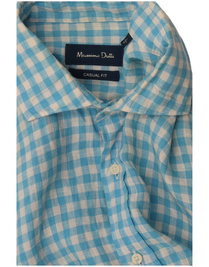 Massimo Dutti Chemise décontractée pour homme Grand vichy bleu